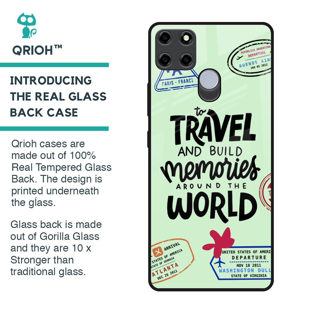 Travel Stamps Glass Case for Realme C25