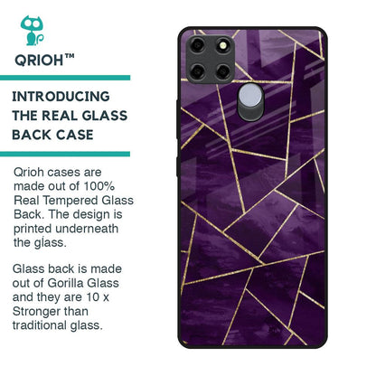Geometric Purple Glass Case For Realme C25