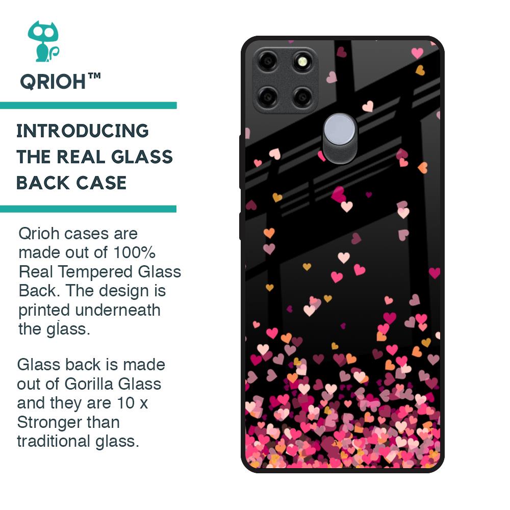 Heart Rain Fall Glass Case For Realme C25