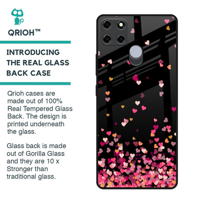 Heart Rain Fall Glass Case For Realme C25