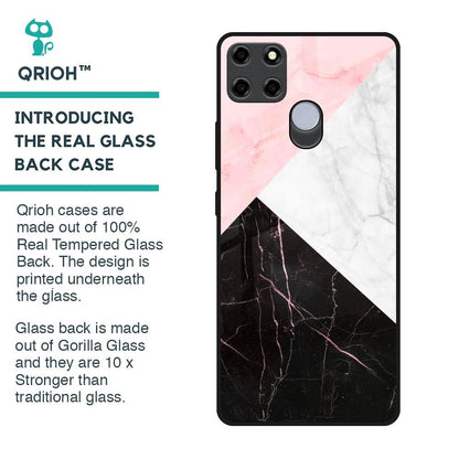 Marble Collage Art Glass Case For Realme C25