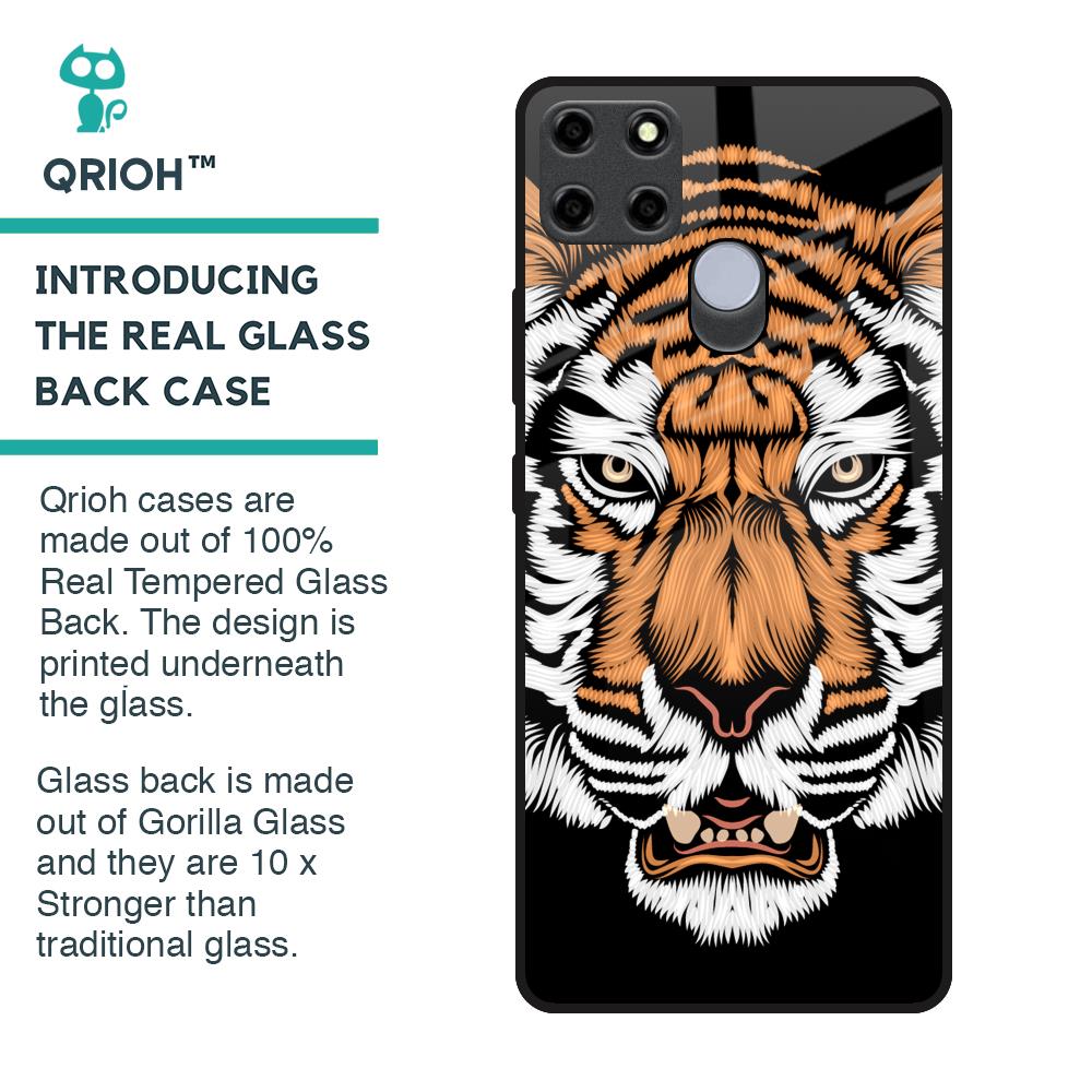 Angry Tiger Glass Case For Realme C25