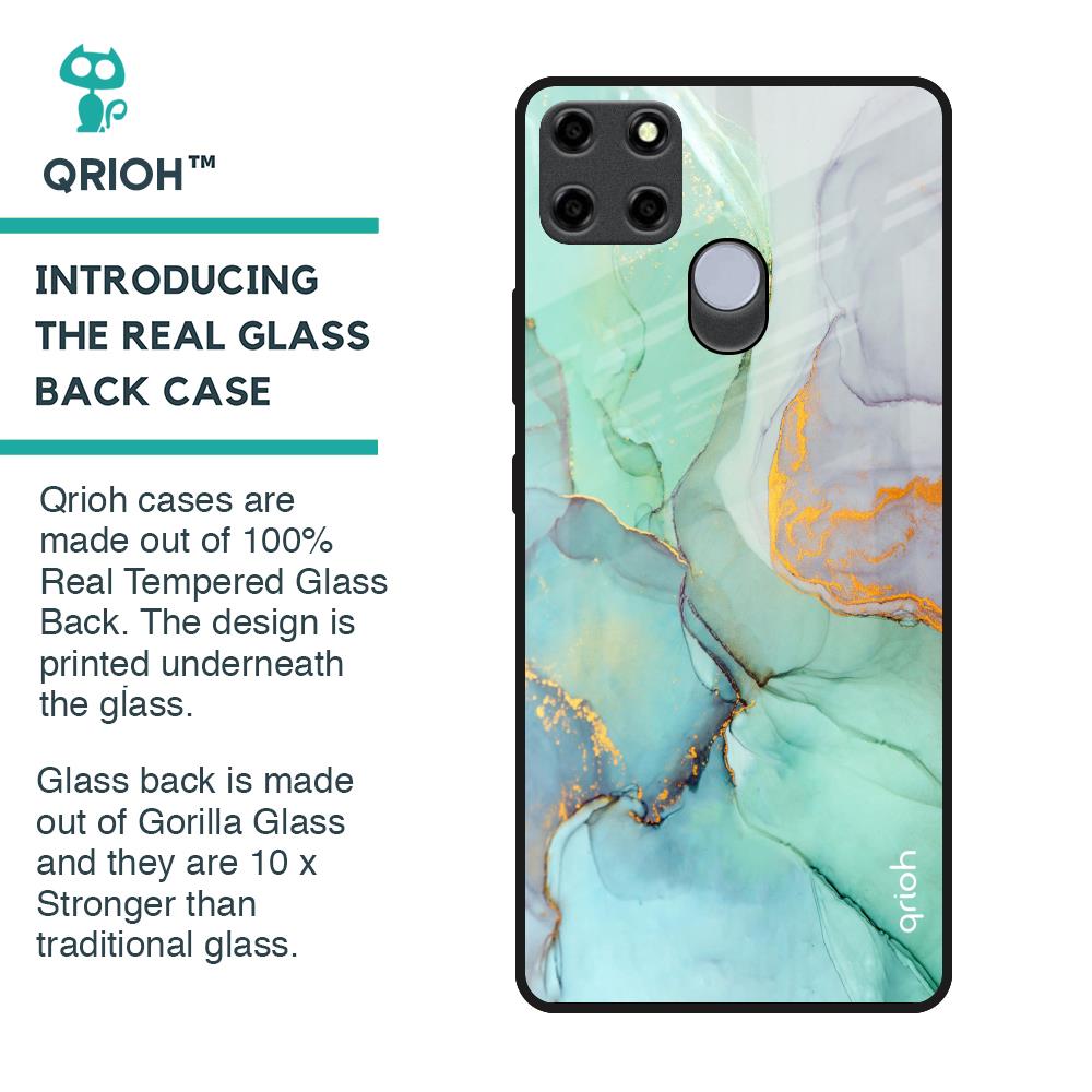 Green Marble Glass Case for Realme C25