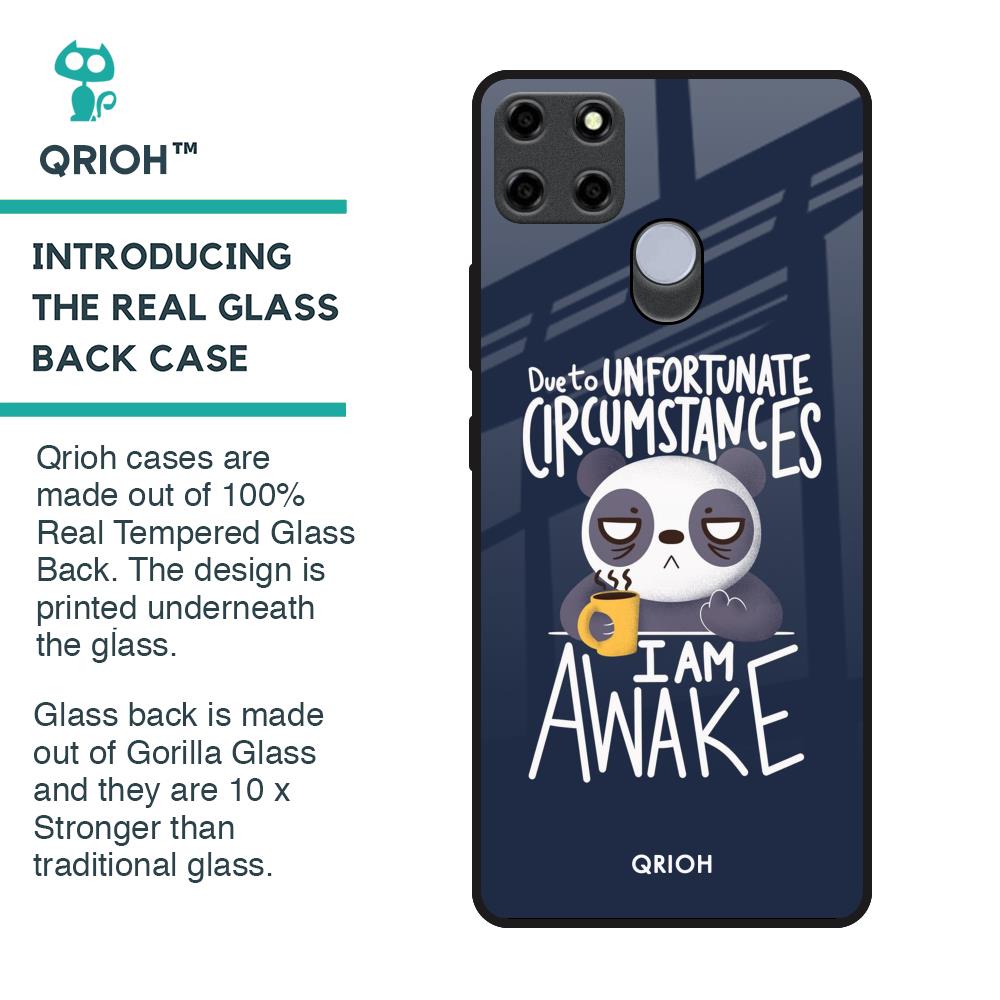 Struggling Panda Glass Case for Realme C25