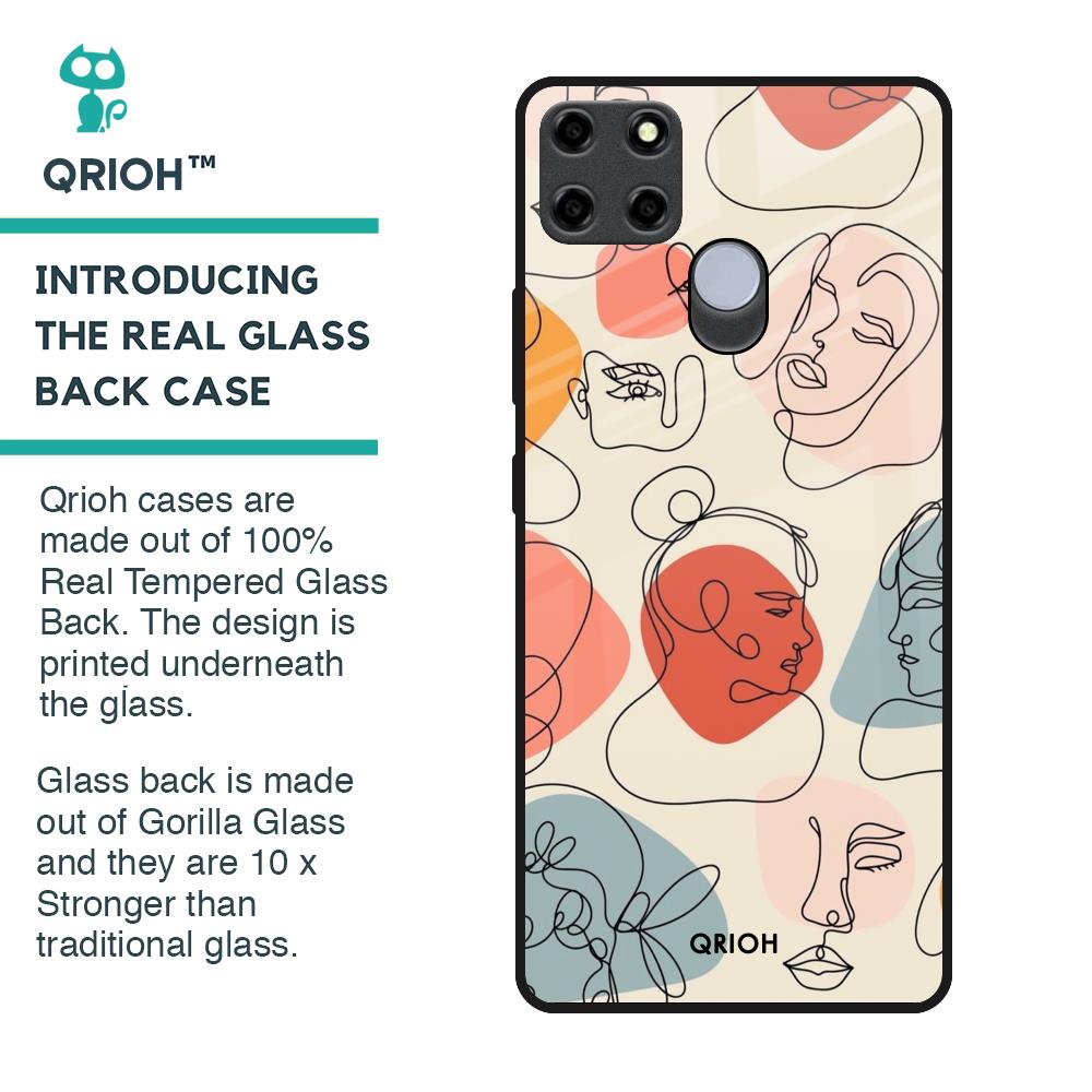 Abstract Faces Glass Case for Realme C25