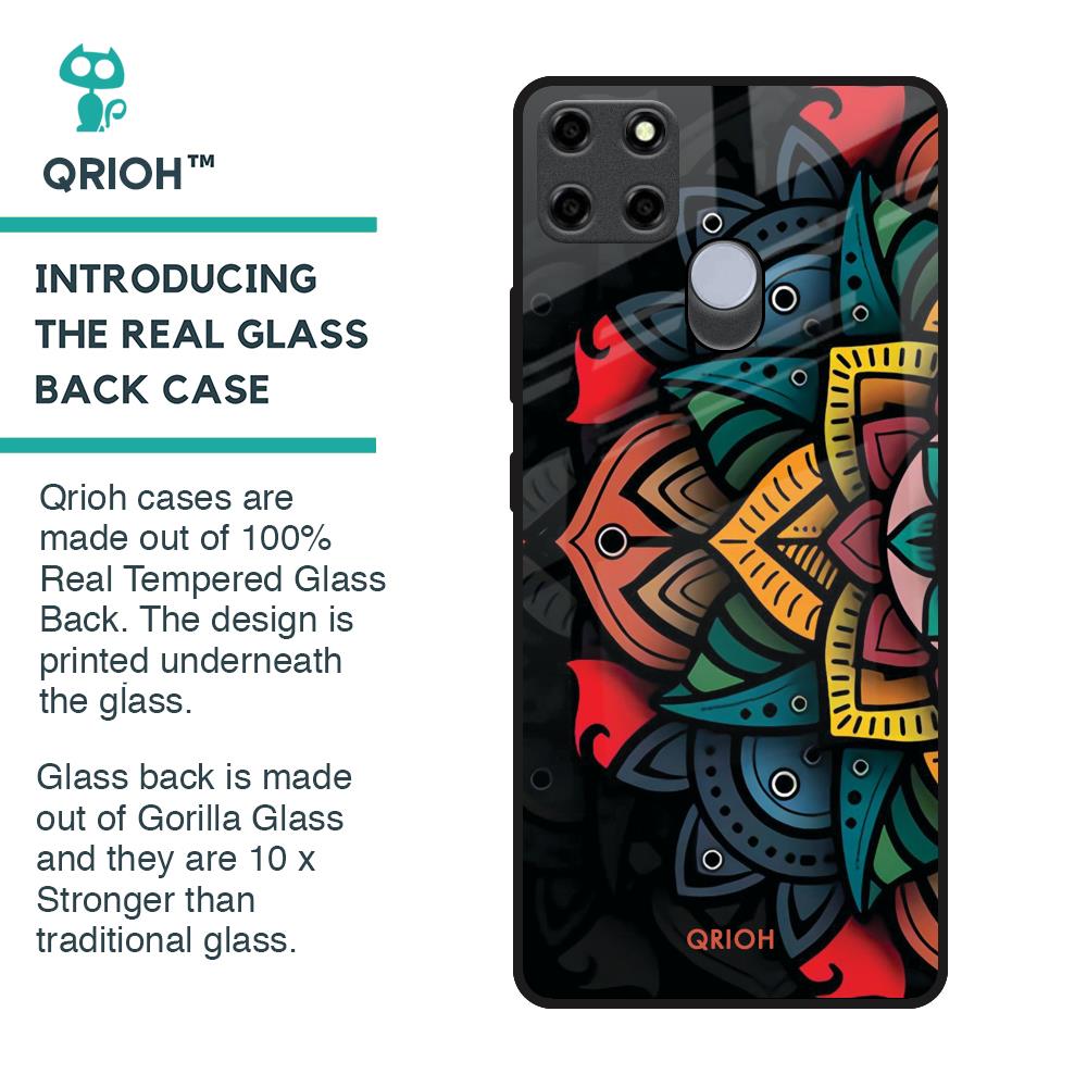 Retro Gorgeous Flower Glass Case for Realme C25