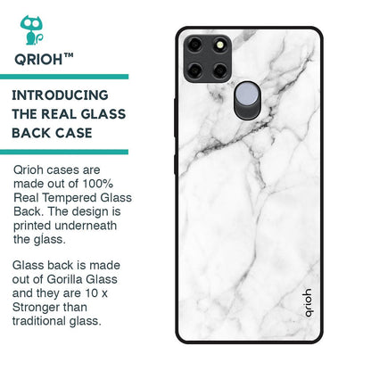 Modern White Marble Glass Case for Realme C25