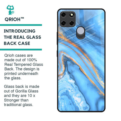 Vibrant Blue Marble Glass Case for Realme C25