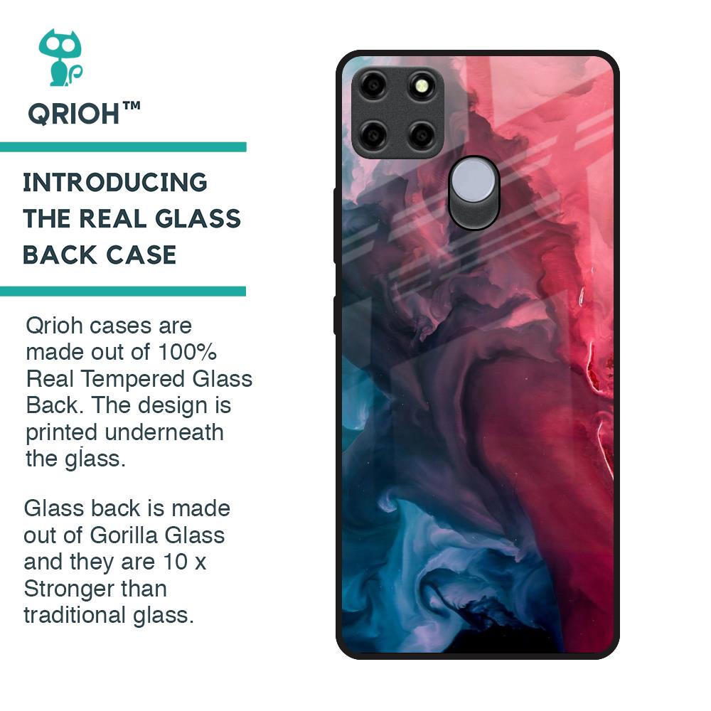 Blue & Red Smoke Glass Case for Realme C25