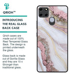 Pink & Gold Gllitter Marble Glass Case for Realme C25