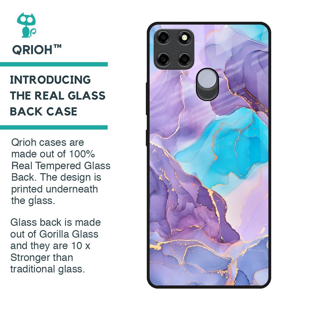 Alcohol ink Marble Glass Case for Realme C25