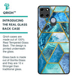 Turquoise Geometrical Marble Glass Case for Realme C25