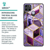Purple Rhombus Marble Glass Case for Realme C25