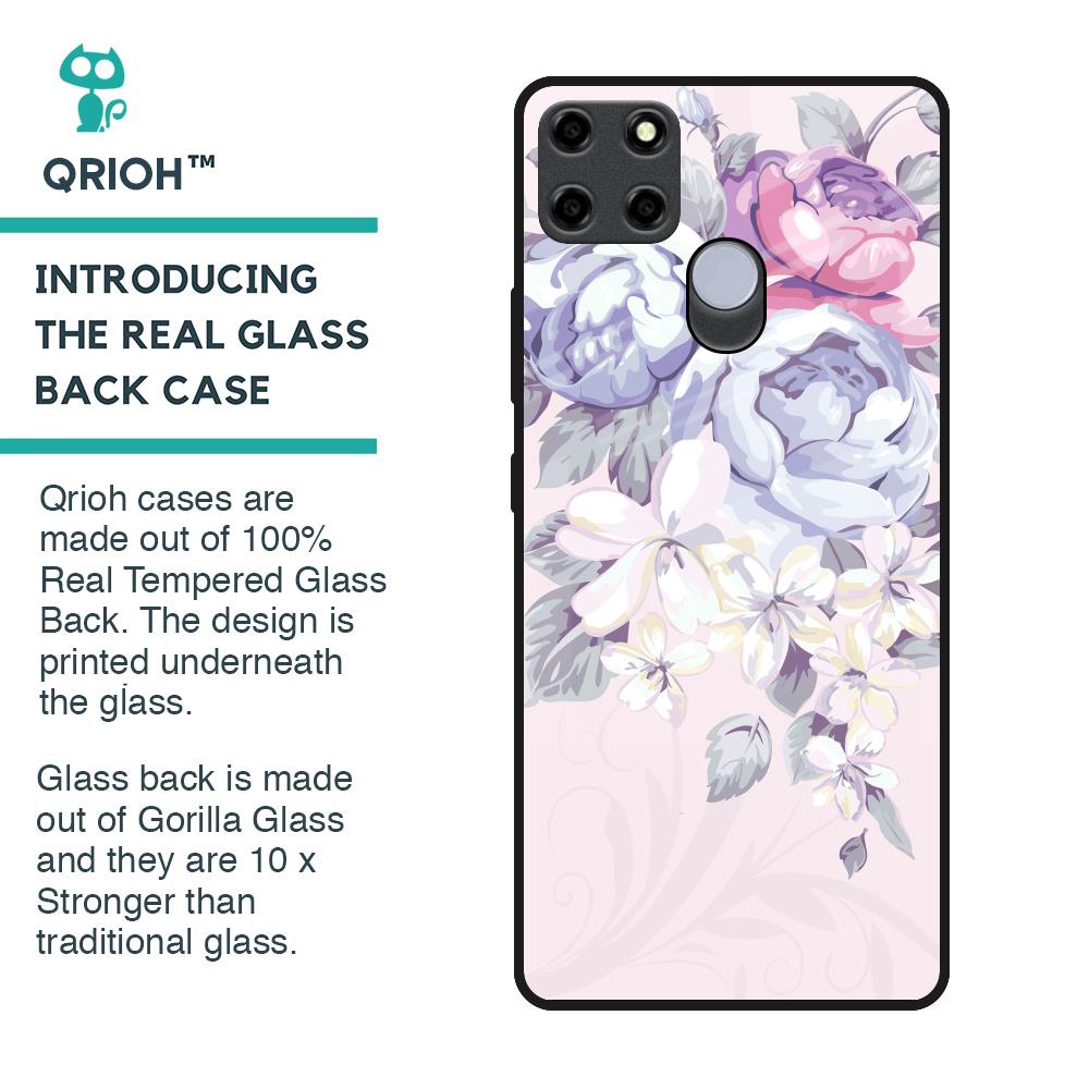 Elegant Floral Glass Case for Realme C25