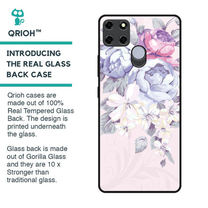 Elegant Floral Glass Case for Realme C25