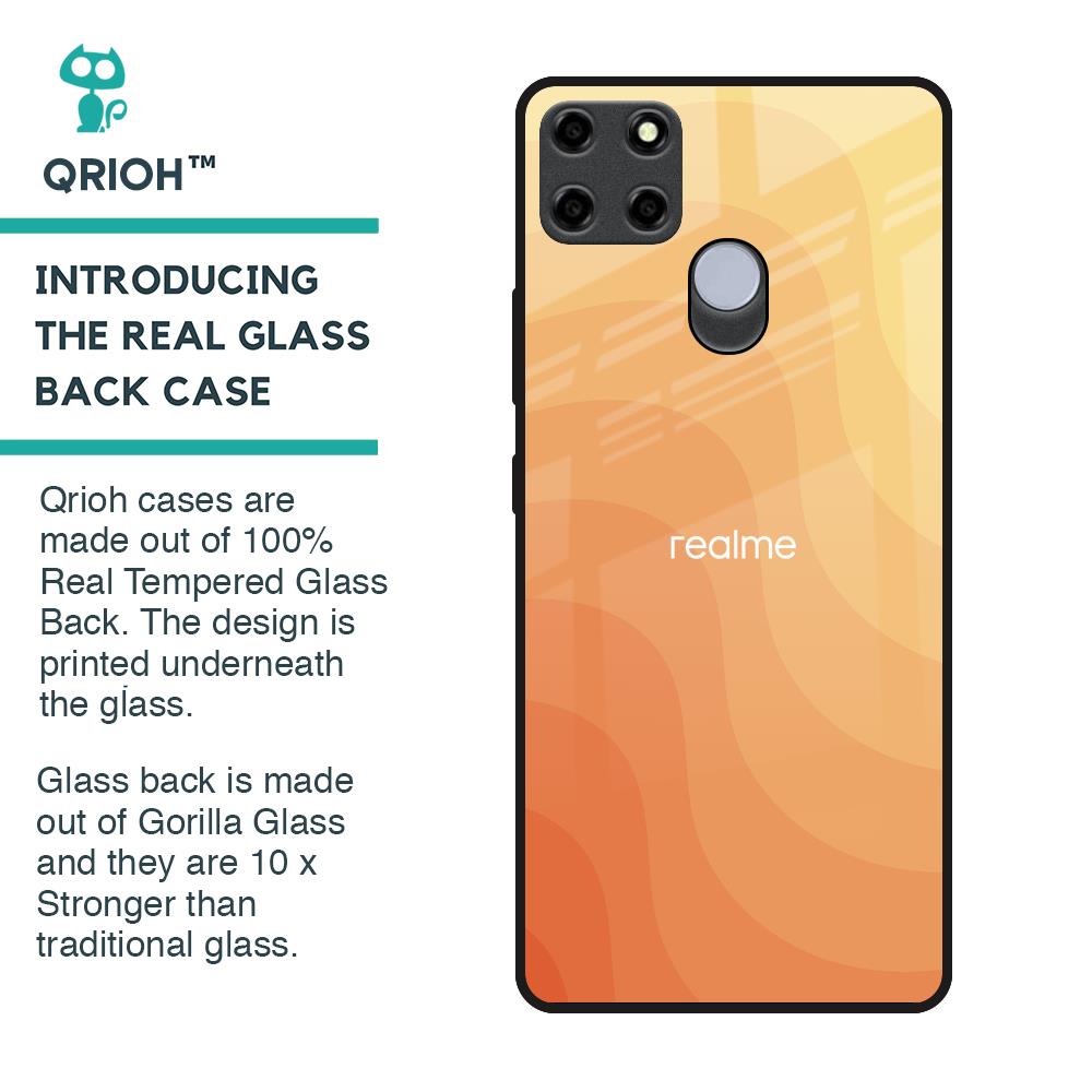 Orange Curve Pattern Glass Case for Realme C25