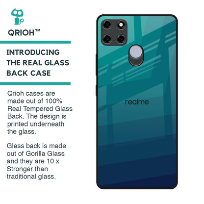 Green Triangle Pattern Glass Case for Realme C25