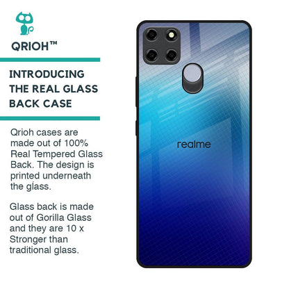 Blue Rhombus Pattern Glass Case for Realme C25