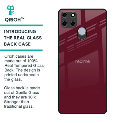 Classic Burgundy Glass Case for Realme C25