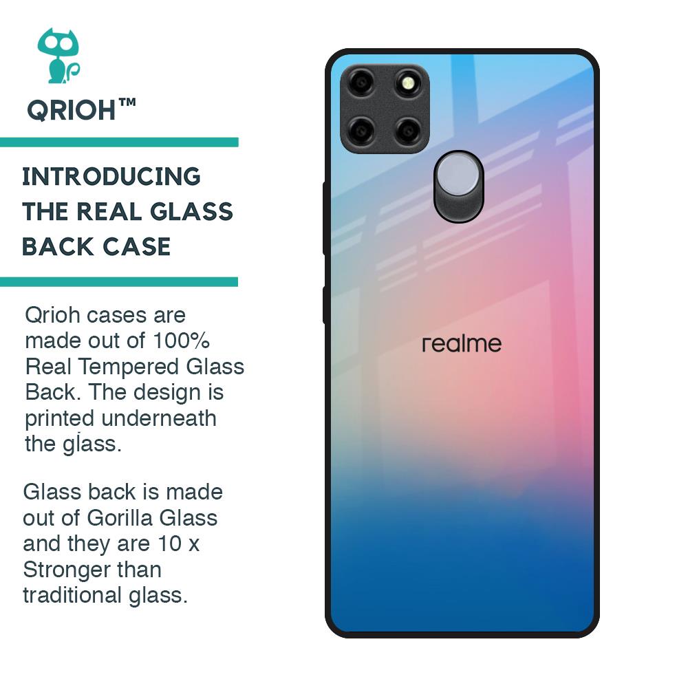 Blue & Pink Ombre Glass case for Realme C25