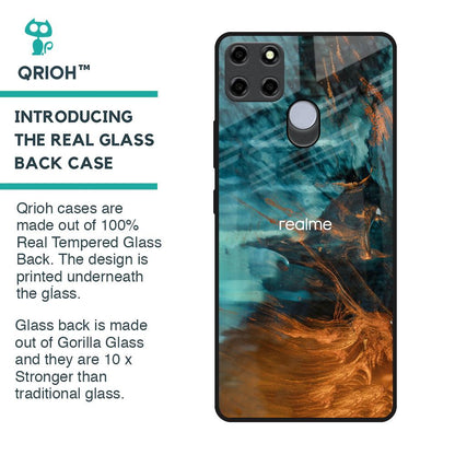 Golden Splash Glass Case for Realme C25