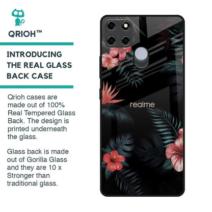 Tropical Art Flower Glass Case for Realme C25