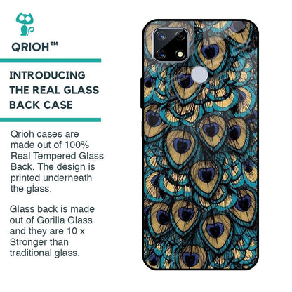 Peacock Feathers Glass case for Realme C25