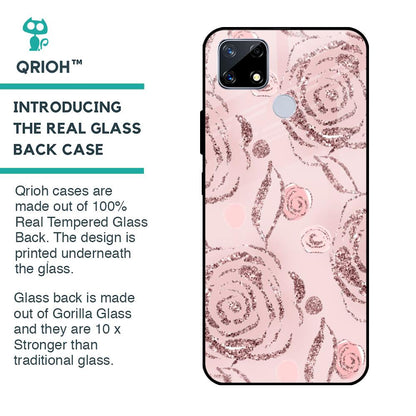 Shimmer Roses Glass case for Realme C25