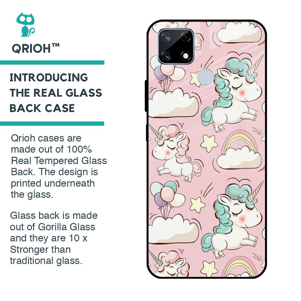 Balloon Unicorn Glass case for Realme C25