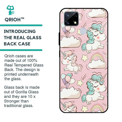 Balloon Unicorn Glass case for Realme C25