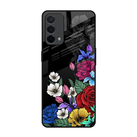 Rose Flower Bunch Art Oppo F19 Glass Back Cover Online