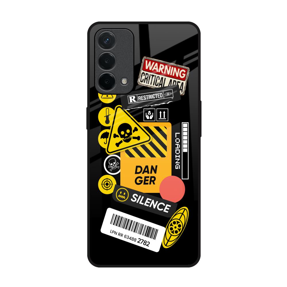 Danger Signs Oppo F19 Glass Back Cover Online