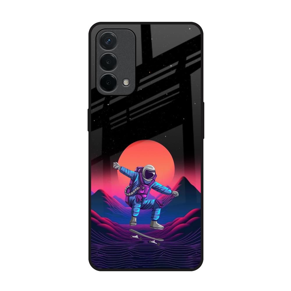 Retro Astronaut Oppo F19 Glass Back Cover Online