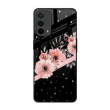 Floral Black Band Oppo F19 Glass Back Cover Online