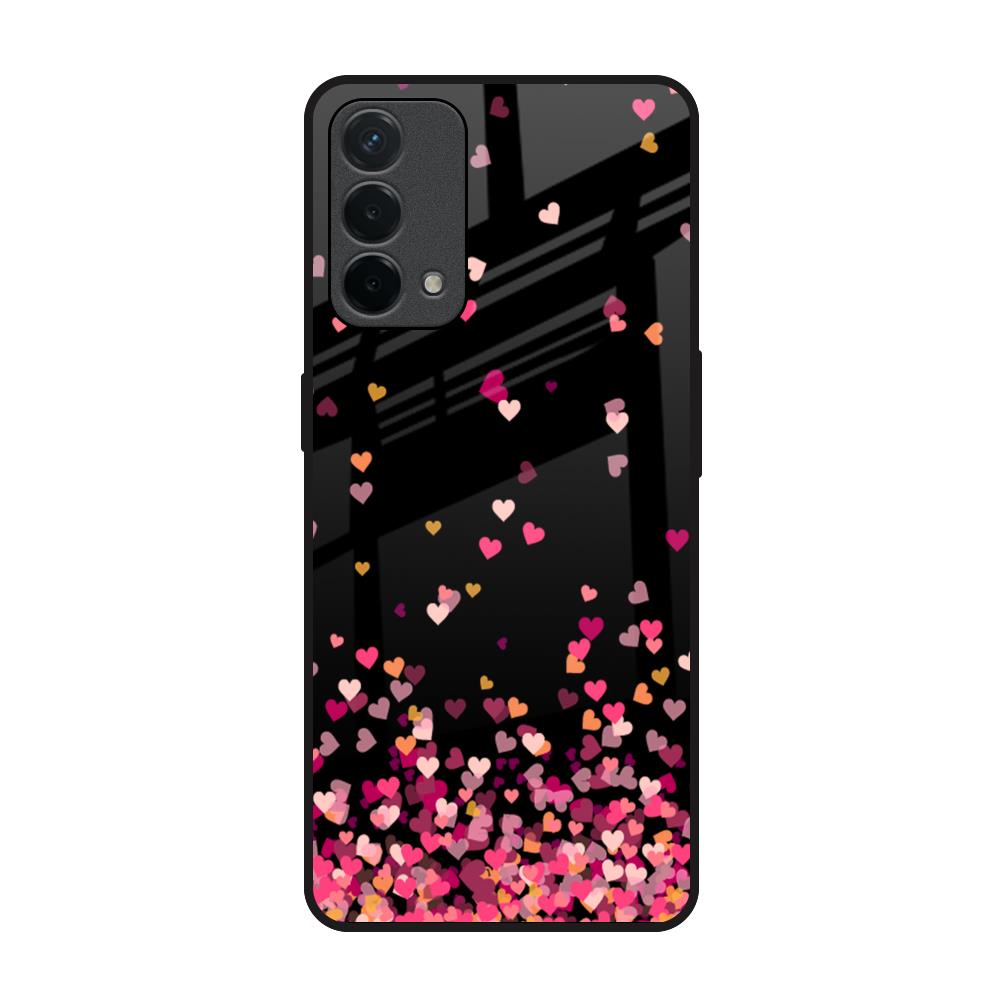 Heart Rain Fall Oppo F19 Glass Back Cover Online