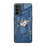 Kitty In Pocket Oppo F19 Glass Back Cover Online
