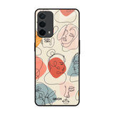 Abstract Faces Oppo F19 Glass Back Cover Online