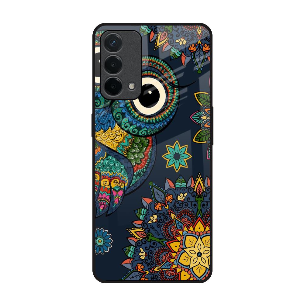 Owl Art Oppo F19 Glass Back Cover Online