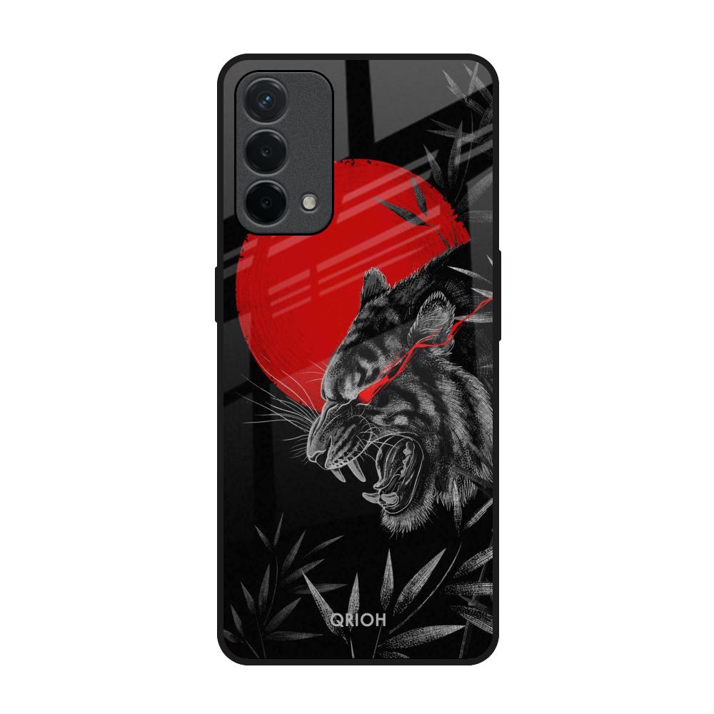 Red Moon Tiger Oppo F19 Glass Back Cover Online