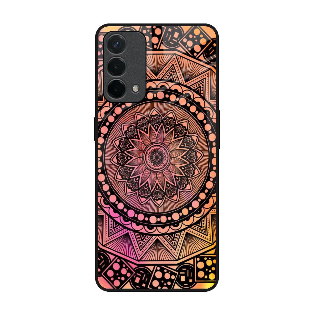 Floral Mandala Oppo F19 Glass Back Cover Online