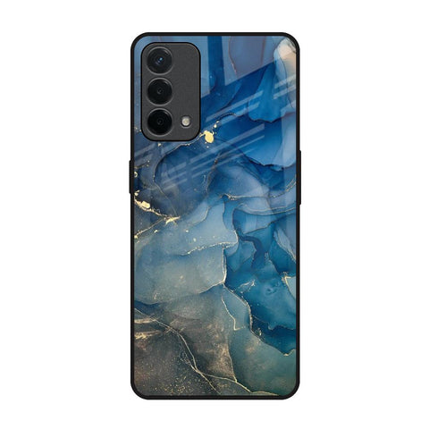 Blue Cool Marble Oppo F19 Glass Back Cover Online