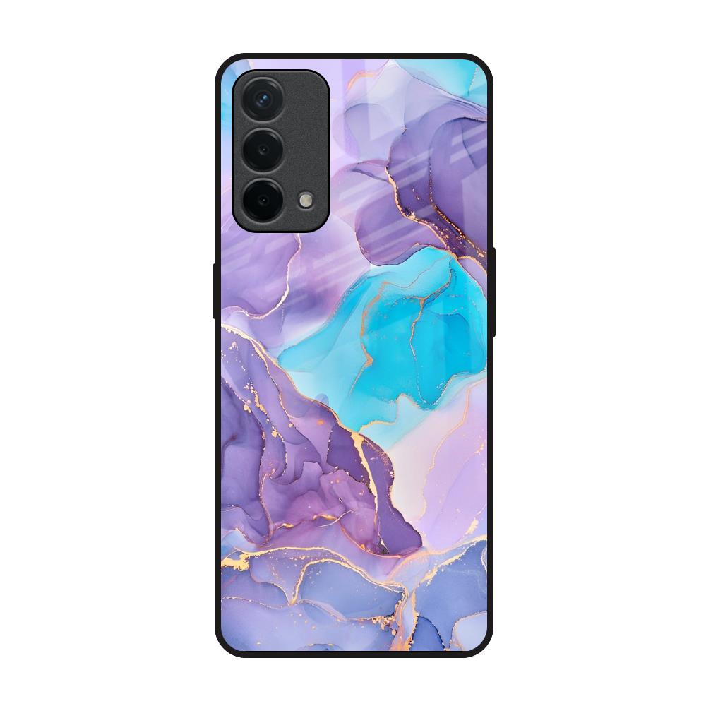 Alcohol ink Marble Oppo F19 Glass Back Cover Online