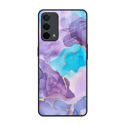 Alcohol ink Marble Oppo F19 Glass Back Cover Online