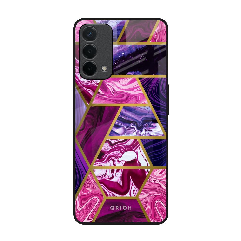 Electroplated Geometric Marble Oppo F19 Glass Back Cover Online