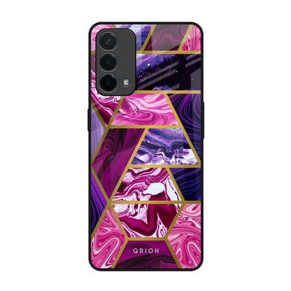 Electroplated Geometric Marble Oppo F19 Glass Back Cover Online