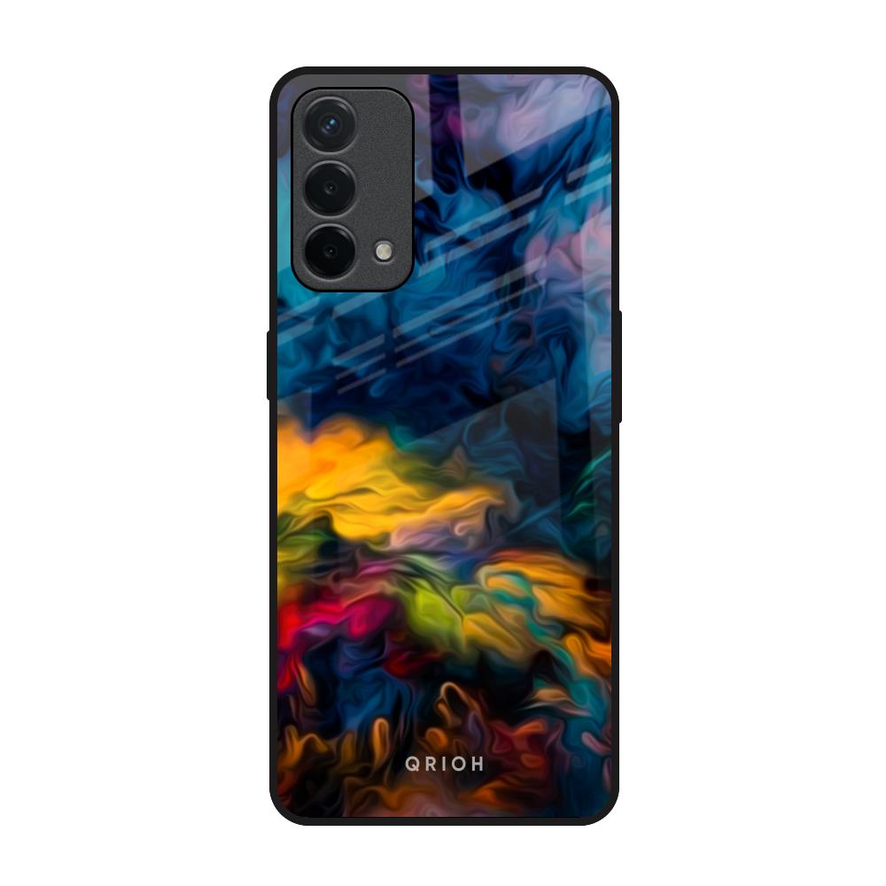 Multicolor Oil Painting Oppo F19 Glass Back Cover Online