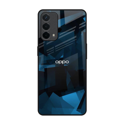 Polygonal Blue Box Oppo F19 Glass Back Cover Online