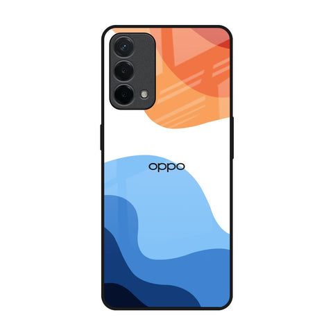 Wavy Color Pattern Oppo F19 Glass Back Cover Online