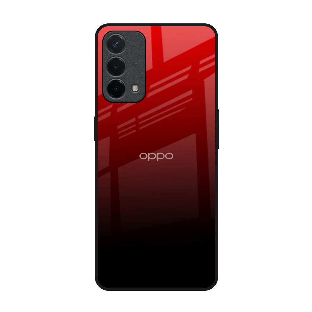 Maroon Faded Oppo F19 Glass Back Cover Online