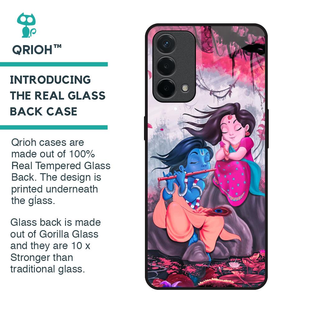 Radha Krishna Art Glass Case for Oppo F19